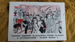 CPA LA PAIX CABARET 31 RUE BUFFON TOURS 37 ATTRACTIONS FLOOR SHOW  DESSIN RIKY - Cabaret