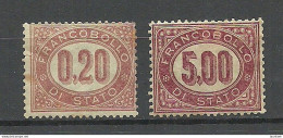 ITALY Italia 1875 Michel 3 & 7 * Dienstmarken Duty Tax Francobollo Di Stato - Dienstzegels