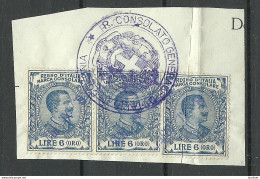 ITALIA ITALY 1920ies Revenue Consular Tax Marca Consolare 6 Lire O Consolato Generale Colona Germany - Andere & Zonder Classificatie