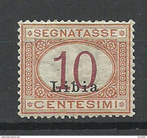 LIBIA ITALY Colony 1915 Portomarke Postage Due Revenue Tax Segnatasse 10 C. OPT LIBIA * - Libyen