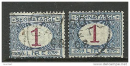 ITALIA ITALIEN ITALY 1908 Revenue Tax Stamps Steuermarken Segnatasse 1 Lire, 2 Pcs O - Revenue Stamps