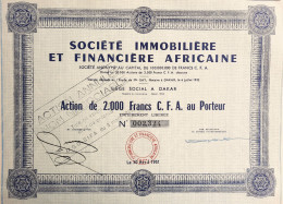 Société Immobilière Et Financière Africaine - Dakar - 1932 - Afrique