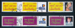 France 2004 - 3636A+Ab Et 3637A+Ab Six  Timbres Invitation Et Un Grand Merci Personnalisés - Oblitéré - Usati