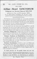 Doodsprentje / Image Mortuaire Arthur Sanctorum - Wolters Ieper 1869-1959 - Overlijden