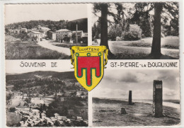 Souvenir De ST-PIERRE-la-BOURLONNE (63) Divers Aspects, Blason 105x150 Dentelée Glacée - Timbrée 1958 - Sonstige & Ohne Zuordnung