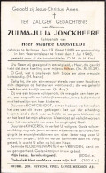 Doodsprentje / Image Mortuaire Zulma Jonckheere - Loosveldt Ardooie 1889-1948 - Obituary Notices