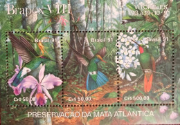 BRESIL 1991 Bloc 2v Neuf MNH ** Mi Bl 86 Pájaro Bird Pássaro Vogel Ucello Oiseau  BRASIL BRAZIL BRAZILIEN - Hummingbirds