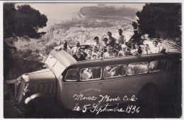 Carte Photo Excursion Monaco Monté Carlo Du 5 Septembre 1936 En Autocars Santa De Nice (1) - Otros & Sin Clasificación