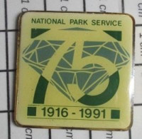 811H Pin's Pins / Rare Et De Belle Qualité / ADMINISTRATION : Grans Pin's USA NATIONAL PARK SERVICE DIAMANT 75 ANS - Administraties
