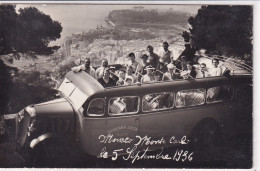 Carte Photo Excursion Monaco Monté Carlo Du 5 Septembre 1936 En Autocars Santa De Nice (2) - Otros & Sin Clasificación