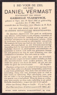 Doodsprentje / Image Mortuaire Daniel Vermast - Vlaeminck Ieper 1888-1935 - Obituary Notices