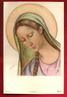 Image Pieuse Dessin Ed ? 21-7 Illustrateur Signé Mais Pas Lisible - Vierge Marie ...- Dos Vierge - Images Religieuses