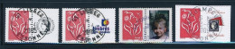 France 2005 - 3741A+Aa Et 3744A Adhésif Quatre Timbres Marianne De Lamouche Personnalisé Légende ITVF- Oblitéré - Used Stamps