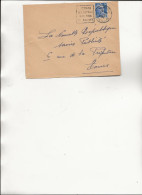 LETTRE AFFRANCHIE N° 886 -OBLITERATION DAGUIN "  VERNOU  / SES COTEAUX  / SES VINS DE VOUVRAY -1954 - Mechanical Postmarks (Other)