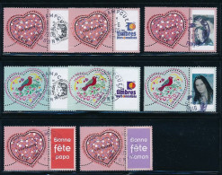 France 2005 - 3747A+Aa+Ab+Ad Et 3748A+Aa Six Timbres Coeur Cacharel Personnalisés - Oblitéré - Used Stamps