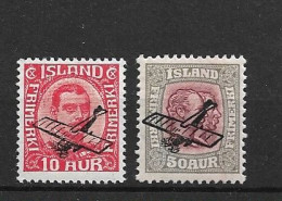 ICELAND 1928 Airmail Overprint MH - Airmail