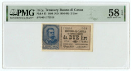 2 LIRE BUONO DI CASSA EFFIGE UMBERTO I 22/02/1894 SUP - Regno D'Italia – Autres