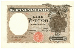 25 LIRE BANCA D'ITALIA AQUILA CON BANDIERA SABAUDA 22/01/1919 SUP- - Regno D'Italia – Other