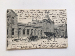 Carte Postale Ancienne (1909) Liège La Gare De Londoz (anciens Véhicules) - Luik