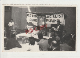 Fixe Carte-photo Maroc Zegzel Berkane Réunion Parti Socialiste Espagnol Espagne Décembre 1952 - Other & Unclassified