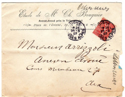 1907  " Maitre Charles BOUQUIER Avocat  DIGNE "  Envoyée à AIX - Storia Postale