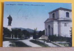 (ARO3) ARONA - CHIESA E MONUMENTO S.CARLO - VIAGGIATA  1919 - Otros & Sin Clasificación