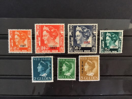 Netherland Indies 1947 Overprinted Set Mint SG 506-12 NVPH 326-32 - Nederlands-Indië