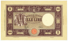 1000 LIRE BARBETTI GRANDE M TESTINA FASCIO II TIPO 06/02/1943 SUP - Andere