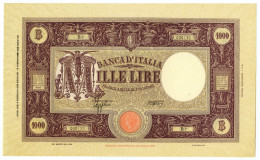 1000 LIRE BARBETTI GRANDE M TESTINA FASCIO II TIPO 06/02/1943 SUP+ - Regno D'Italia – Other