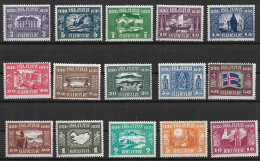 ICELAND 1930 Millennium Of The Icelandic Parliament (15 Value) Complet Set MNH - Unused Stamps