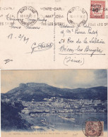 Monaco Monté Carlo Lot De 2 Cartes Dont L'une Affranchie Avec Le Timbre Taxe Surchargé Postes N° 146 - Storia Postale