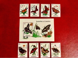 LESOTHO 1990 Bloc 1v Complete 8v Neuf MNH ** Mi 825 / 832 Bl 71 Mariposa Butterfly Borboleta Schmetterlinge Farfalla - Schmetterlinge