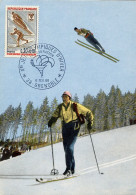 Carte Maximum - Jeux Olympiques De Grenoble - 6 Février 1968 - 1960-1969