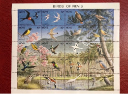 CHRISTOPHE NIEVES NEVIS 1991 Bloc 20v Neuf MNH ** Mi 596 / 615 Pajaro Bird Pássaro Vogel Ucello Oiseau - Parrots