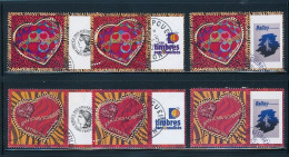 France 2006 - 3861A+Aa, 3862A+Aa Six  Timbres Coeur Scherrer   Personnalisé - Oblitéré - Used Stamps