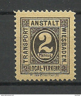 GERMANY Ca 1890 WIESBADEN Privater Stadtpost Local City Post Private Post MNH - Privatpost