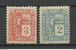 GERMANY Ca 1890 BERLIN Hansa Privater Stadtpost Local City Post Private Post MNH/MH - Private & Local Mails