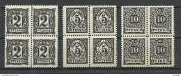 Germany Ca 1890 LEIPZIG Privater Stadtpost City Post Private Local Post 3 X 4-Block MNH - Privatpost
