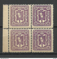 Deutschland Ca 1885 BOCHUM Privater Stadtpost Local City Post Private Post As 4-block MNH - Private & Local Mails