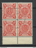 Deutschland 1890 FRANKFURT Privater Stadtpost Local City Post Private Post As 4-block O - Privatpost