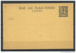 Deutschland Privatpost Ca 1880/90 Stadtpost LEIPZIG Ganzsache Postal Stationery Local Private City Post Unbenutzt - Private & Lokale Post