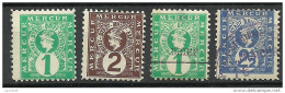 Germany Local City Post Private Stadtpost HAMBURG Mercur, 4 Stamps - Privatpost