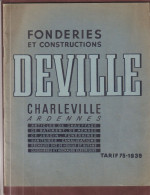 Catalogue DEVILLE à CHARLEVILLE . 08 - Année 1939 - Fonderies Et Constructions - Articles De Chauffage -  - 23 Vues - Material Und Zubehör