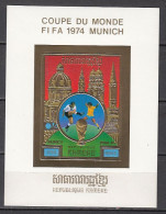 Football / Soccer / Fussball -WM 1974: Khmere  GoldBl **, Imperf. - 1974 – Alemania Occidental