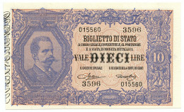 10 LIRE BIGLIETTO DI STATO EFFIGE UMBERTO I 19/05/1923 FDS - Regno D'Italia – Other