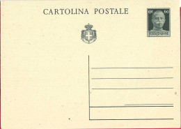 INTERO CARTOLINA POSTALE STEMMA SENZA FASCI C.60 (INT. 109 A) - NUOVA - Marcophilia