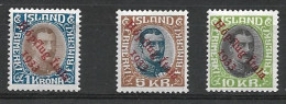 ICELAND 1933  "Hópflug ITALY " Overprint  MH - Luftpost