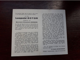 Leopold Ector ° Herk-de-Stad 1906 + Herk-de-Stad 1965 X Elisabeth Borgers - Todesanzeige