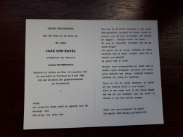 Jaak Van Bavel ° Alphen En Riel 1915 + Turnhout 1986 X Louisa Huybrechts - Todesanzeige