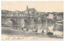 CPA - LIMOGES - Pont SAINT-ETIENNE - Animée - Les Lavandières - Limoges
